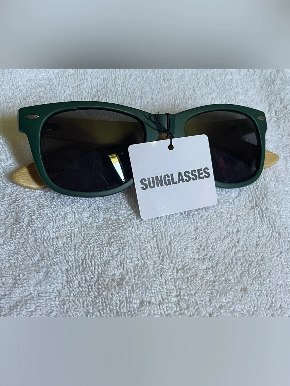Pacifica Barista Series Green Frame Sunglasses with Wood Temples